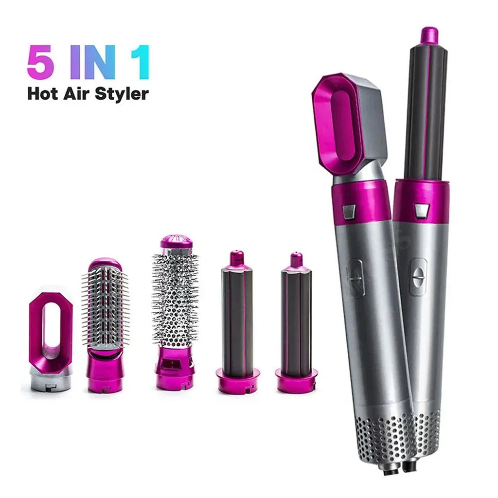 Hot Air Brush 5 in 1 Hair Dryer Brush Negative Ionic Detachable Hair Dryer  Styler Air Culer Wand Hair Straightener Brush Blow