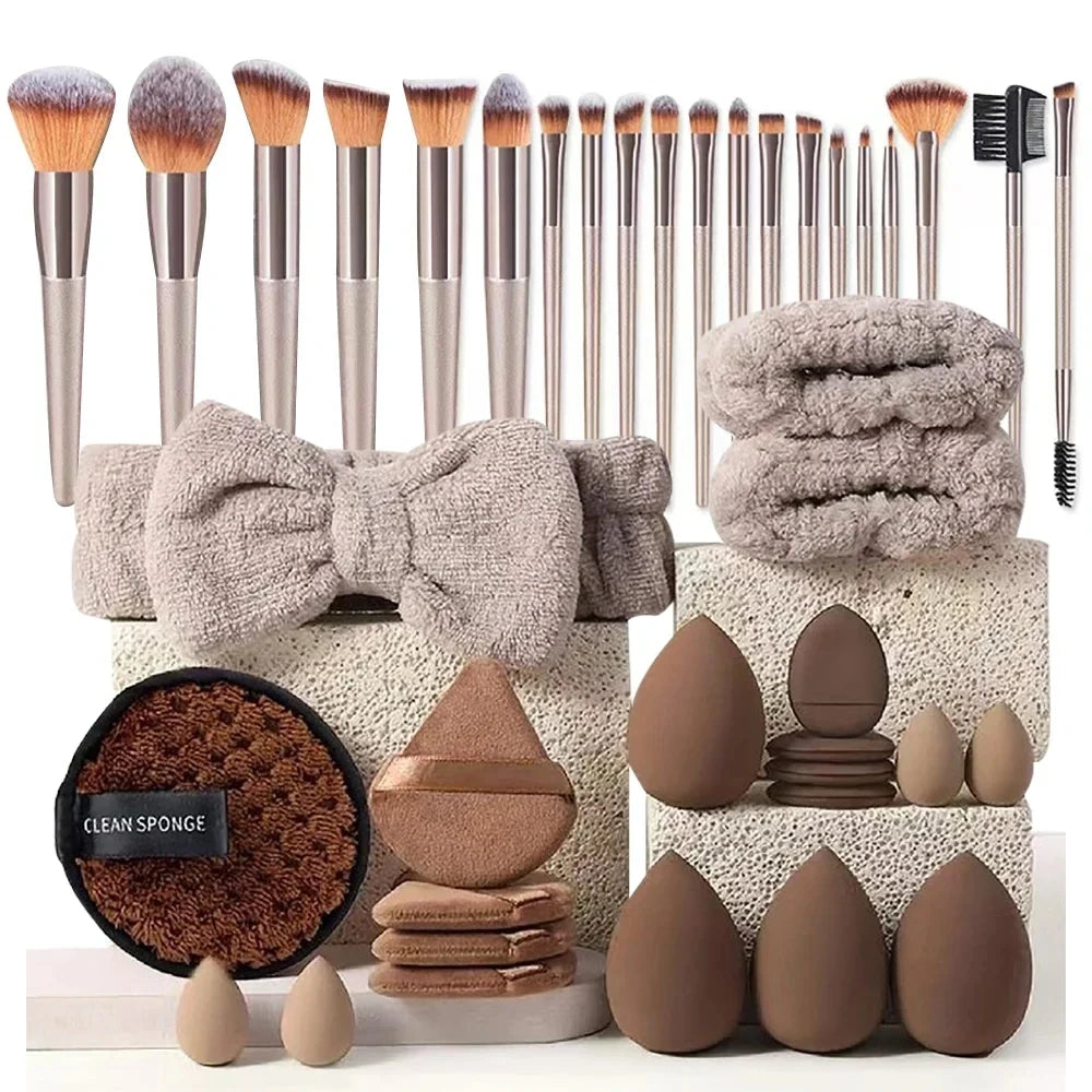 Ultimate 33-Piece Professional Beauty Set – Makeup Brushes, Sponges & Accessories for a Flawless Finish
