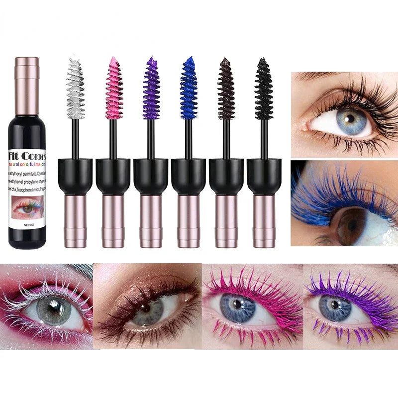 Professional Colorful Eyelash Mascara – Waterproof Curling & Lengthening 5D Fiber Mascara for Cosplay & Daily Glam