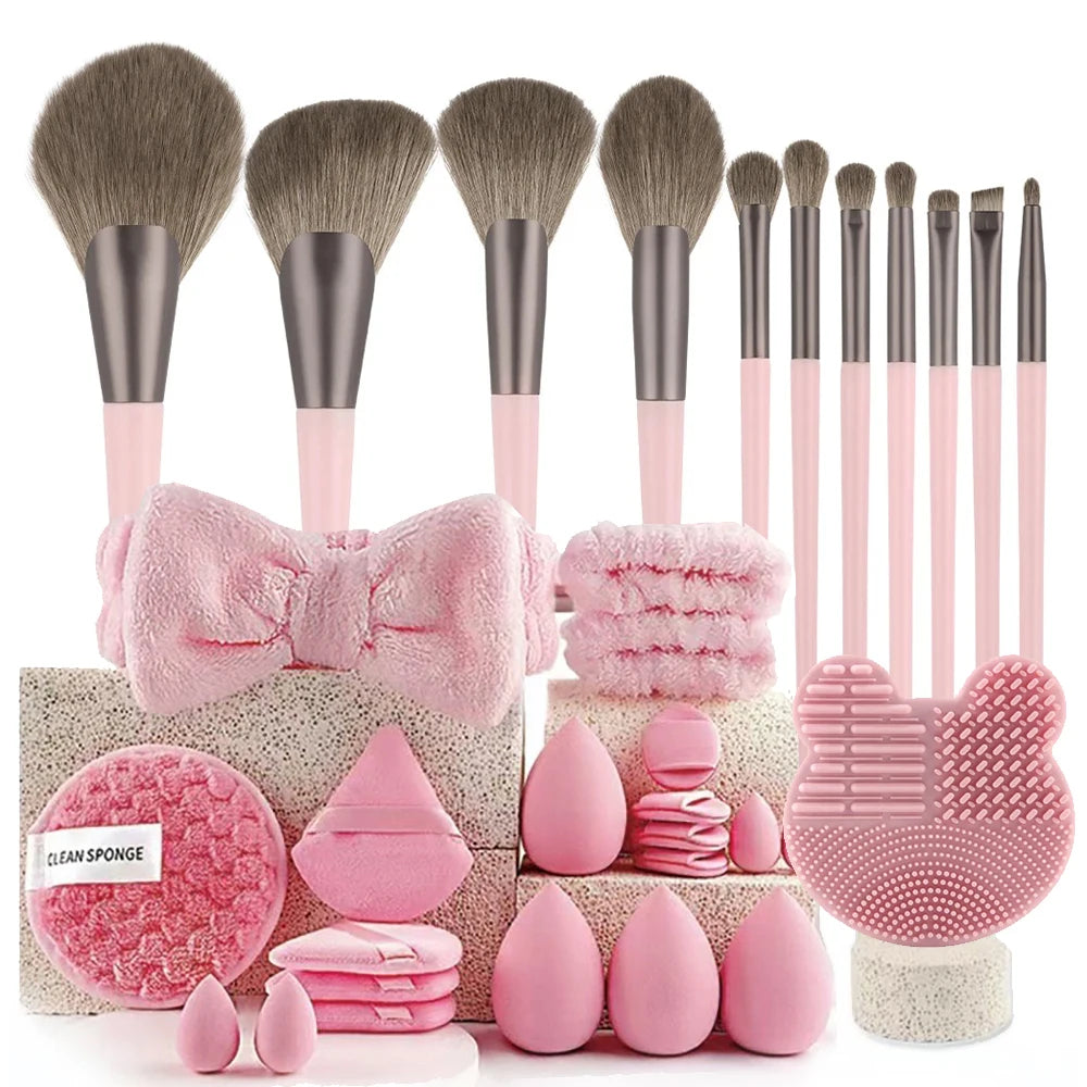 Ultimate 33-Piece Professional Beauty Set – Makeup Brushes, Sponges & Accessories for a Flawless Finish
