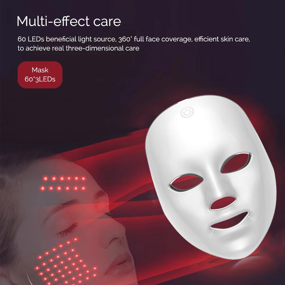 Wireless LED Mask 7 Color LED Face Mask Photon Skin Firming Anti Aging Rejuvenation Beauty Mask Machine