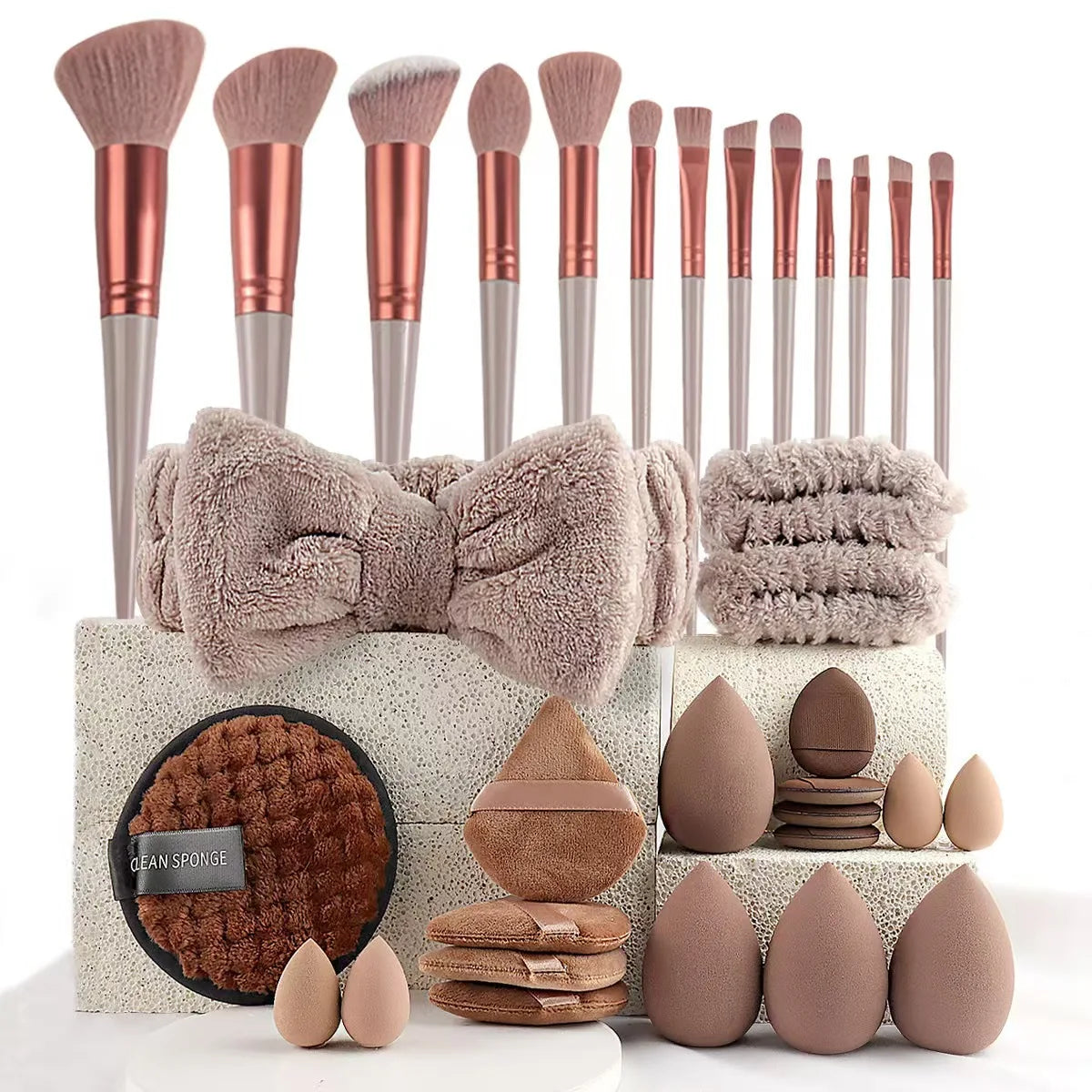 Ultimate 33-Piece Professional Beauty Set – Makeup Brushes, Sponges & Accessories for a Flawless Finish