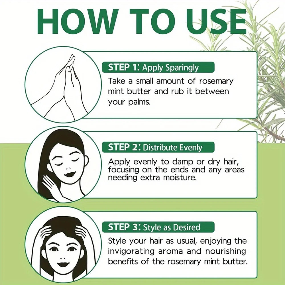 GZE Rosemary Mint Hair & Strong Roots Butter – Natural Hair Growth & Damage Repair Treatment for Stronger, Healthier Hair