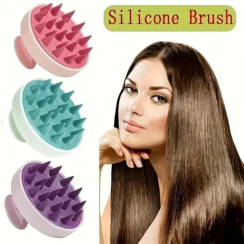 2-in-1 Silicone Scalp Massager & Shampoo Brush - Painless Hair Growth Stimulator for Shower, Gentle Head Spa Tool