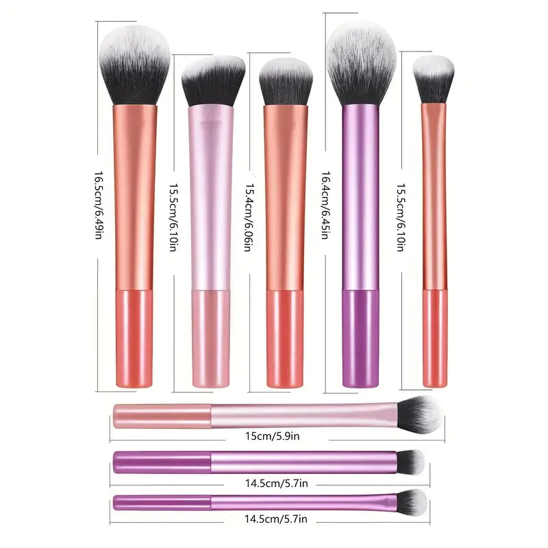 8-Piece Professional Makeup Brush Set – Soft Synthetic Bristles for Foundation, Blush, Eyeshadow & Contouring