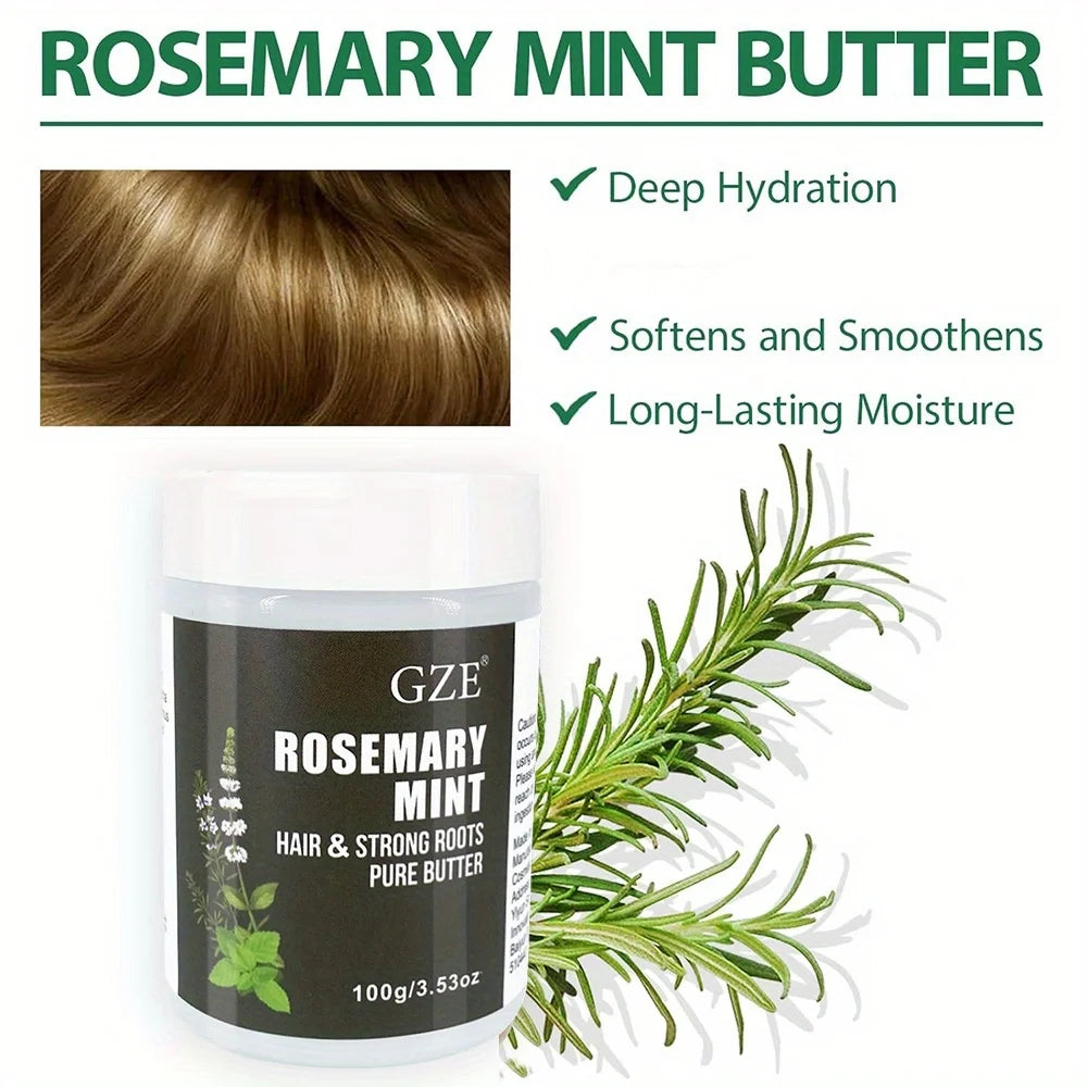 GZE Rosemary Mint Hair & Strong Roots Butter – Natural Hair Growth & Damage Repair Treatment for Stronger, Healthier Hair