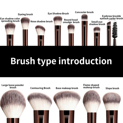 13PCS Makeup Brush Set Foundation Concealer Powder Eyeshadow Blush Brush Kabuki Blending Cosmetic Beauty Tool for Face