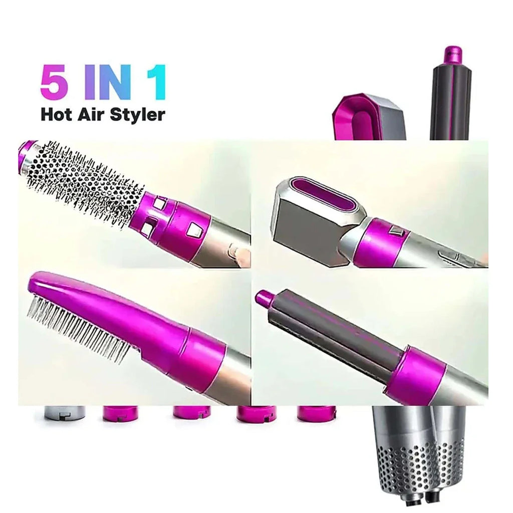 Hot Air Brush 5 in 1 Hair Dryer Brush Negative Ionic Detachable Hair Dryer  Styler Air Culer Wand Hair Straightener Brush Blow