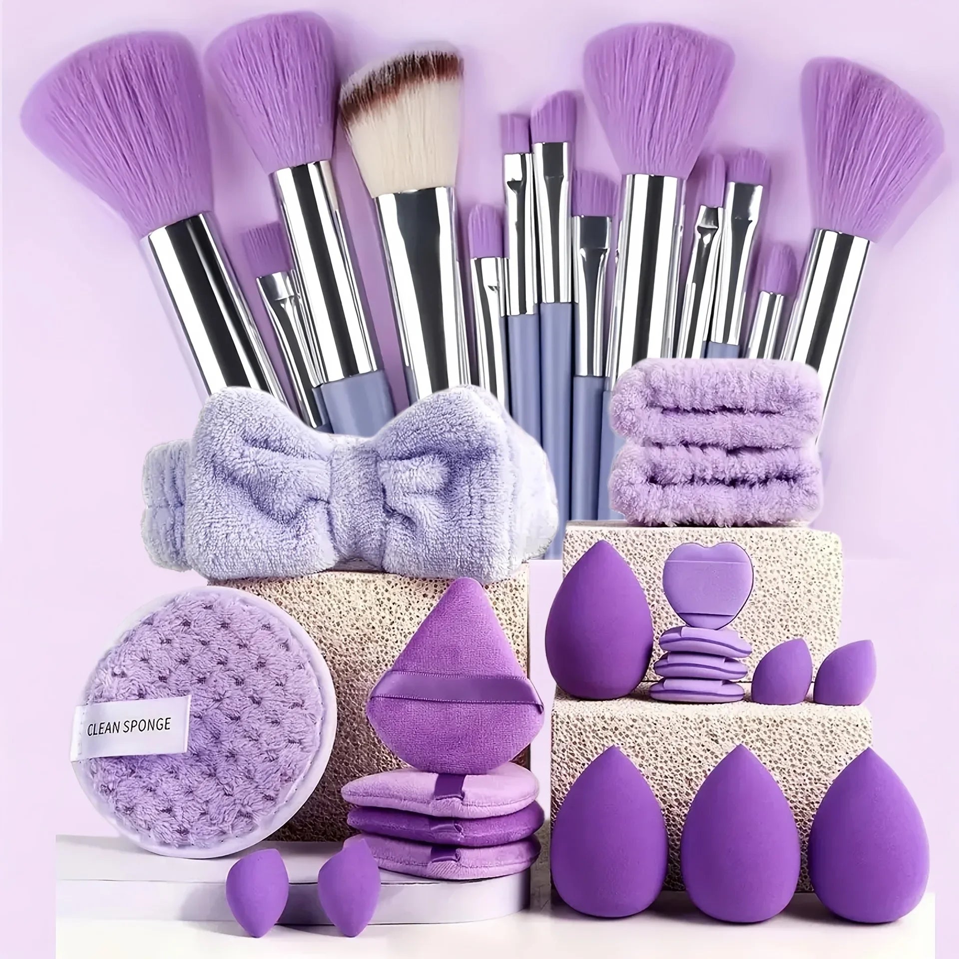 Ultimate 33-Piece Professional Beauty Set – Makeup Brushes, Sponges & Accessories for a Flawless Finish