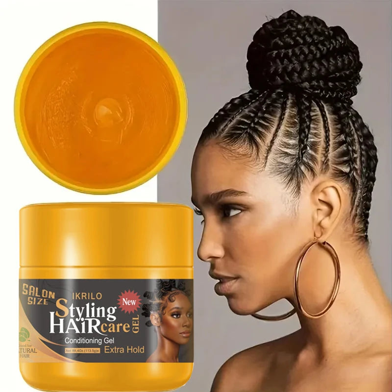 24H Extreme Hold Hair Styling Gel – Non-Sticky, No-Flake Shine Gel for Men, Women & Braiding